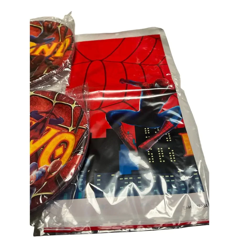 Spiderman‎ 2nd Birthday Supplies Plates Tablecloth Superhero
